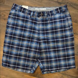 Joe Fresh Blue Casual Plaid Shorts